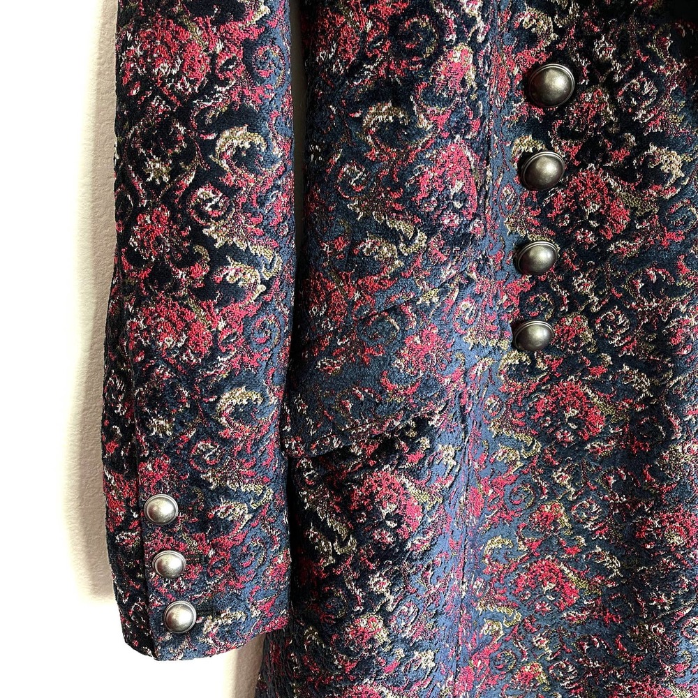 FREE PEOPLE NWT Retro Boho Long Floral Red & Purple Coat – RARE – Medium - Picture 9 of 16